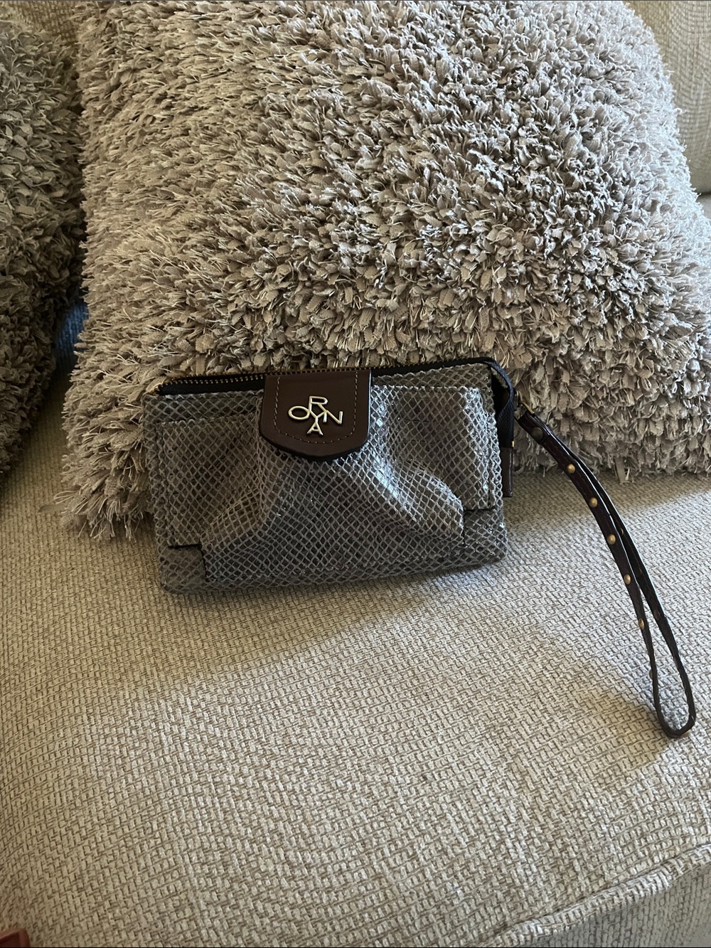 Gray Wristlet Phone Case with Detachable Strap orYANY